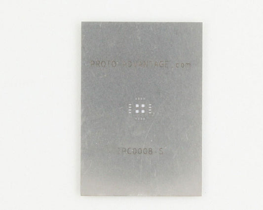 QFN-16 (0.5 mm pitch, 4 x 4 mm body, 2.4 x 2.4 mm pad) Stainless Steel Stencil