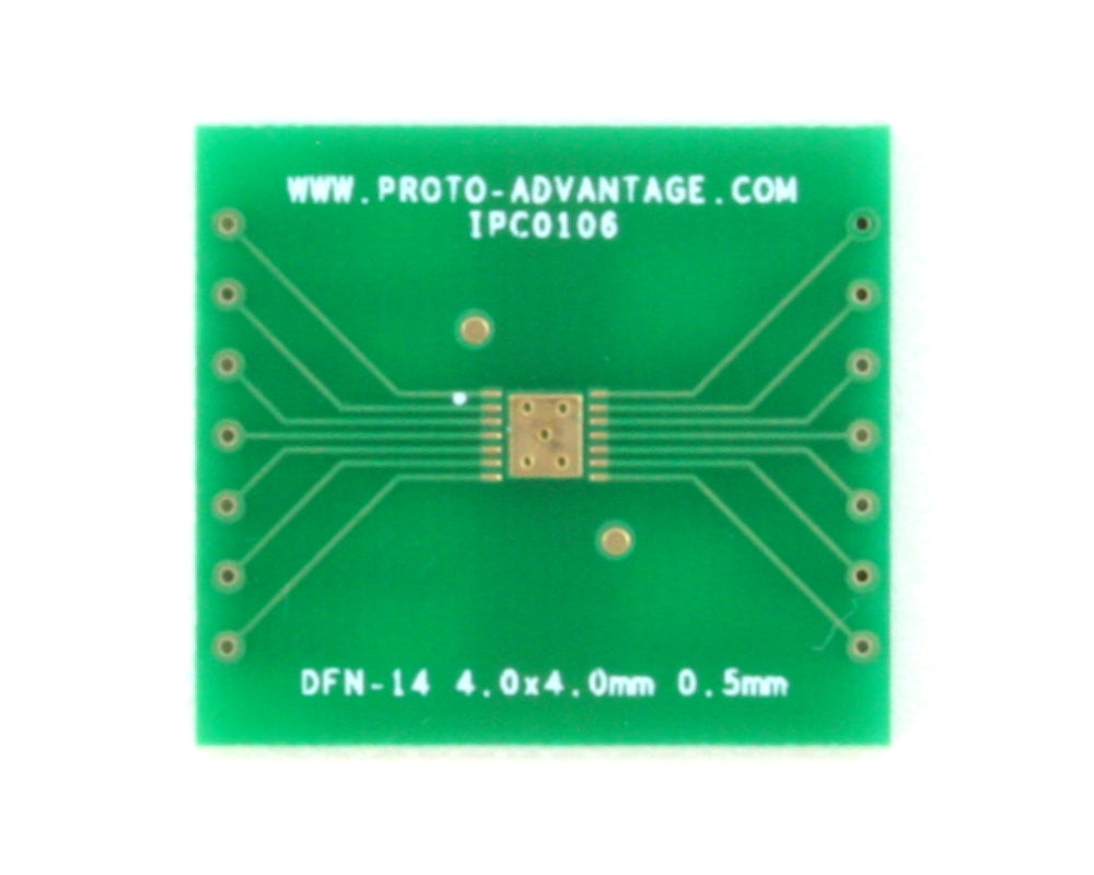 DFN-14 to DIP-18 SMT Adapter (0.5 mm pitch, 4.0 x 4.0 mm body)