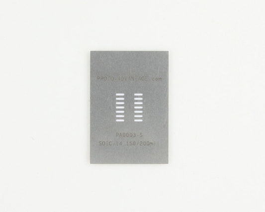 SOIC-14 (1.27 mm pitch, 150/200 mil body) Steel Stencil