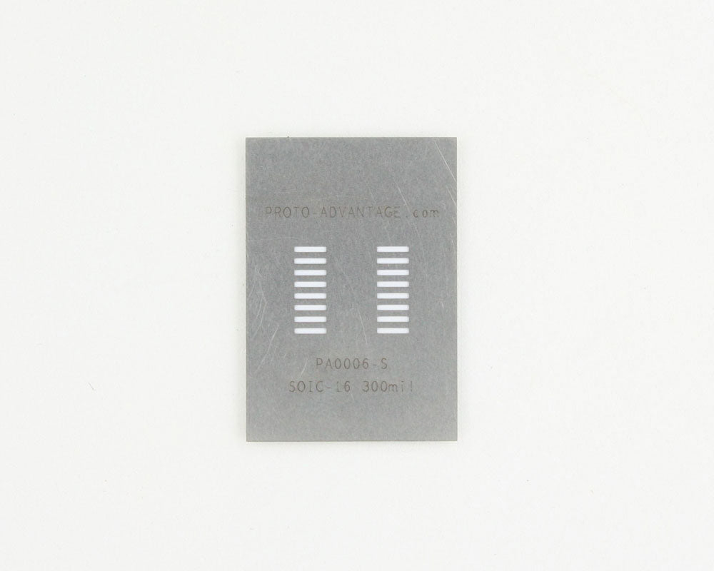 SOIC-16 (1.27 mm pitch, 300 mil body) Stainless Steel Stencil