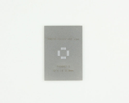 QFN-16 (0.8 mm pitch, 5 x 5 mm body) Stainless Steel Stencil