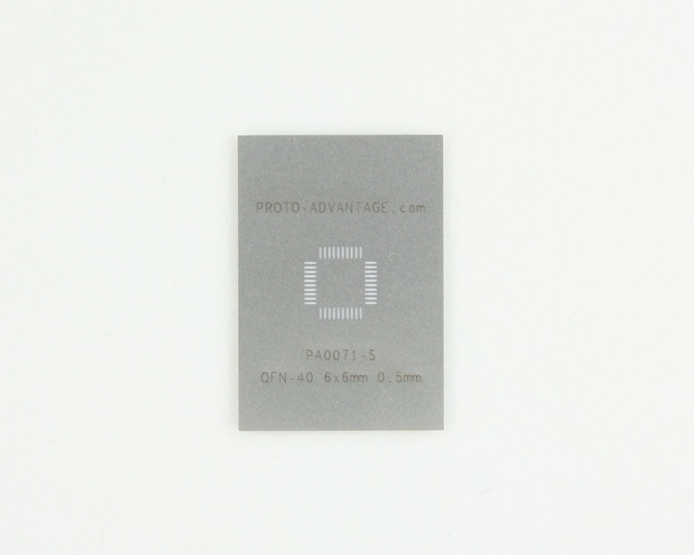 QFN-40 (0.5 mm pitch, 6 x 6 mm body) Stainless Steel Stencil