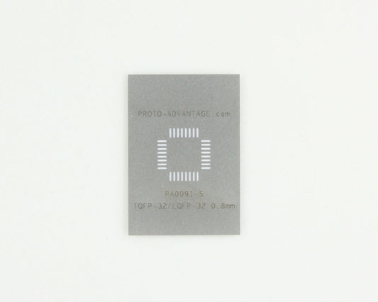 TQFP-32 (0.8 mm pitch, 7 x 7 mm body) Stainless Steel Stencil