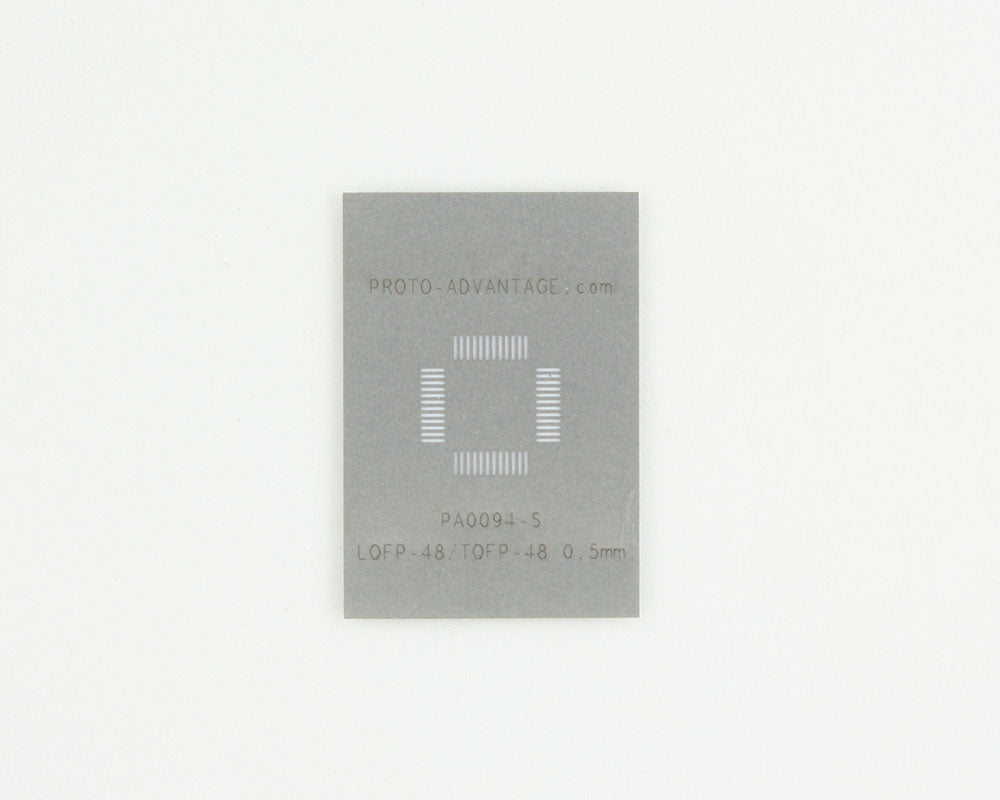 TQFP-48 (0.5 mm pitch, 7 x 7 mm body) Stainless Steel Stencil