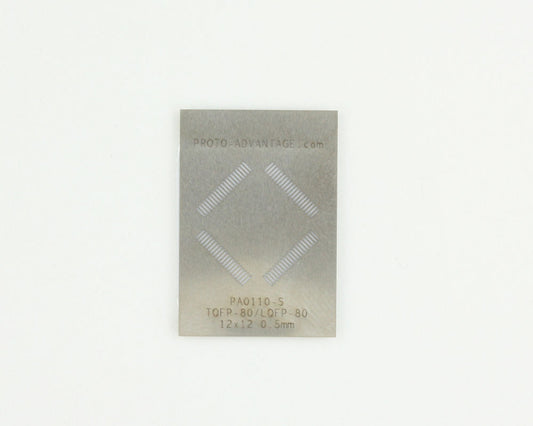TQFP-80 (0.5 mm pitch, 12 x 12 mm body) Stainless Steel Stencil