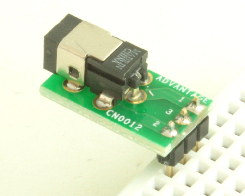 Jack 0.70mm ID, 2.35mm OD (EIAJ-1) adapter board