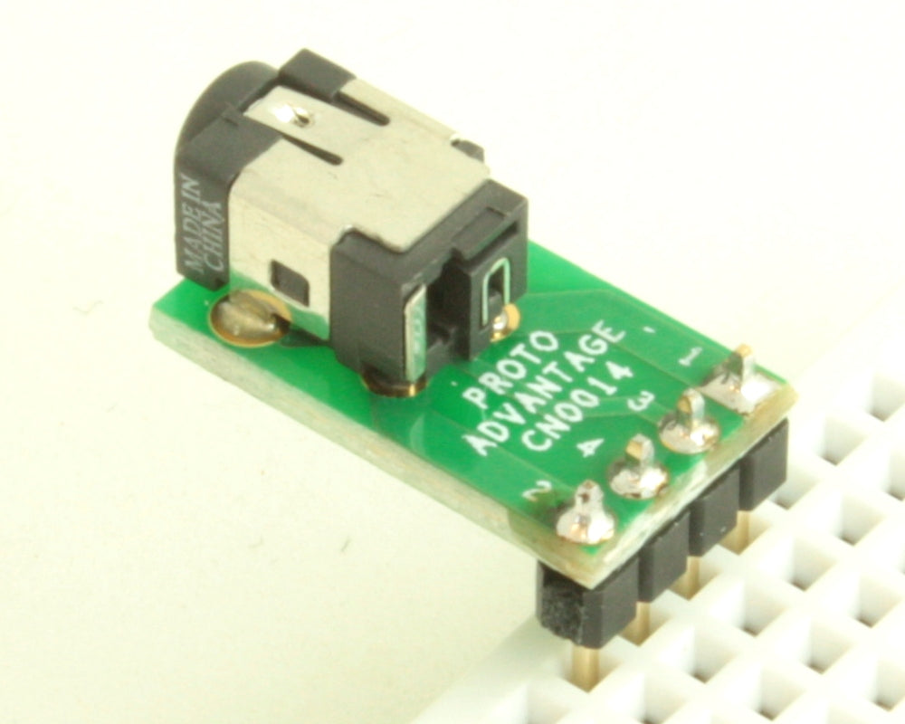 Jack 1.1mm ID, 3.0mm OD adapter board