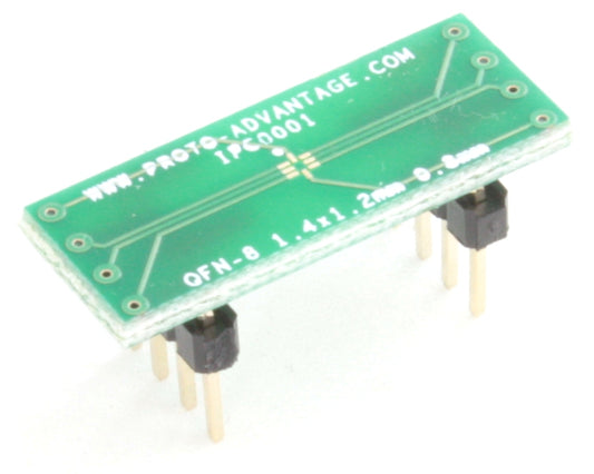 QFN-8 to DIP-8 SMT Adapter (0.8 mm pitch, 1.4 x 1.2 mm body)