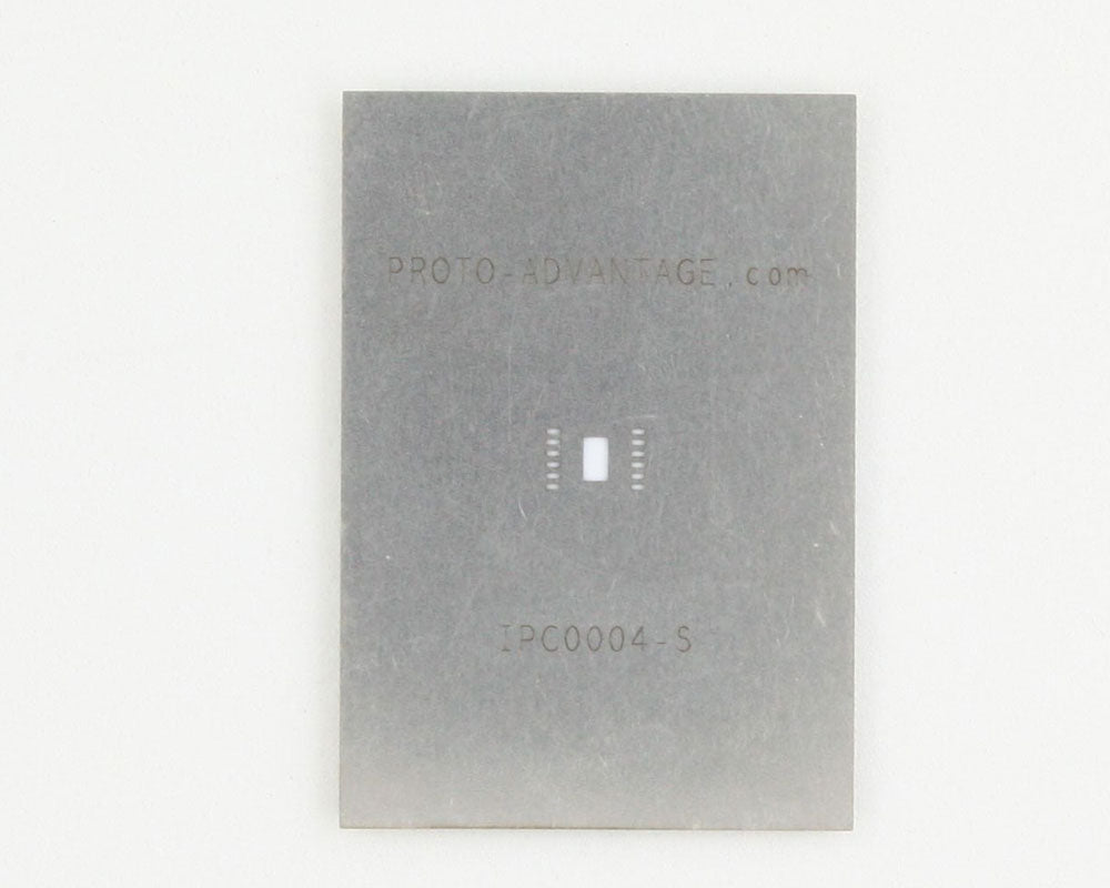 QFN-12 (0.5 mm pitch, 4 x 4 mm body, 1.6 x 2.8 mm pad) Stainless Steel Stencil