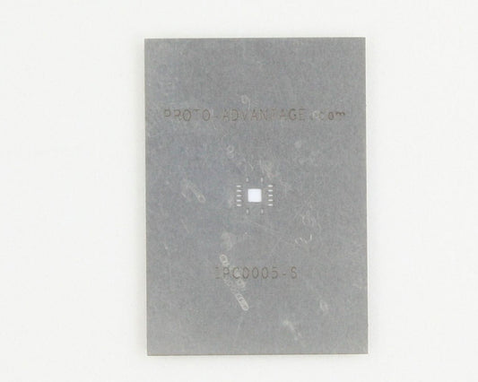 QFN-14 (0.5 mm pitch, 3.5 x 3.5 mm body, 2 x 2 mm pad) Stainless Steel Stencil