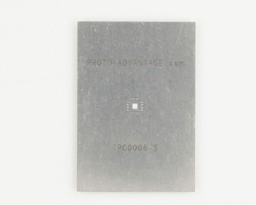 QFN-16 (0.5 mm pitch, 3 x 3 mm body, 1.5 x 1.5 mm pad) Stainless Steel Stencil