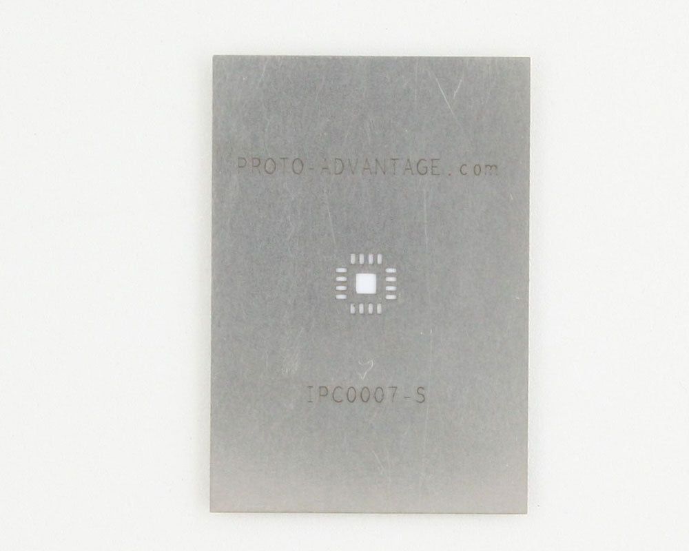 QFN-16 (0.65 mm pitch, 4 x 4 mm body, 2.1 x 2.1 mm pad) Stainless Steel Stencil