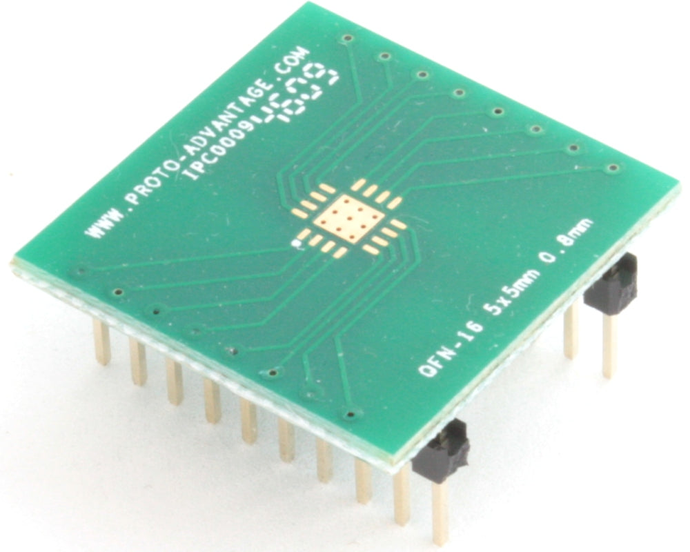 QFN-16 to DIP-20 SMT Adapter (0.8 mm pitch, 5 x 5 mm body, 2.7 x 2.7 mm pad)