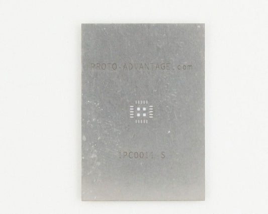 QFN-20 (0.5 mm pitch, 4 x 4 mm body, 2.1 x 2.1 mm pad) Stainless Steel Stencil