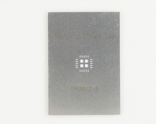 QFN-20 (0.65 mm pitch, 5 x 5 mm body, 3.1 x 3.1 mm pad) Stainless Steel Stencil