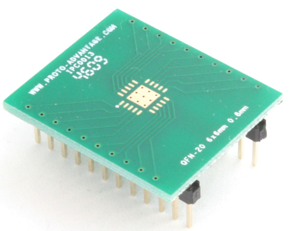 QFN-20 to DIP-24 SMT Adapter (0.8 mm pitch, 6 x 6 mm body, 3.4 x 3.4 mm pad)