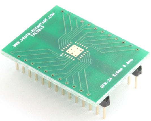 QFN-24 to DIP-28 SMT Adapter (0.8 mm pitch, 6 x 6 mm body, 3.8 x 3.8 mm pad)