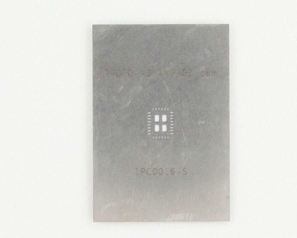 QFN-28 (0.5 mm pitch, 4 x 5 mm body, 2.5 x 3.5 mm pad) Stainless Steel Stencil