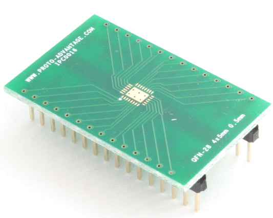 QFN-28 to DIP-32 SMT Adapter (0.5 mm pitch, 4 x 5 mm body, 2.5 x 3.5 mm pad)
