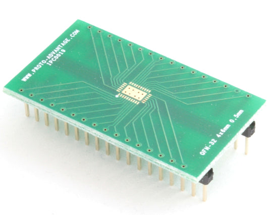 QFN-32 to DIP-36 SMT Adapter (0.5 mm pitch, 4 x 6 mm body, 2.5 x 4.5 mm pad)