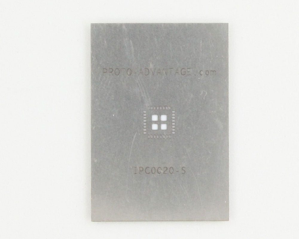 QFN-32 (0.5 mm pitch, 5 x 5 mm body, 3.1 x 3.1 mm pad) Stainless Steel Stencil