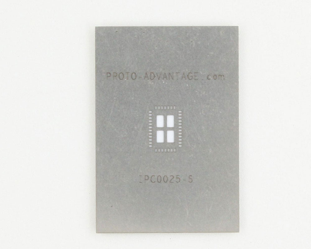 QFN-38 (0.5 mm pitch, 5 x 7 mm body, 3.5 x 5.5 mm pad) Stainless Steel Stencil