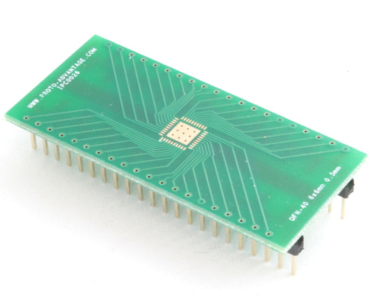 QFN-40 to DIP-44 SMT Adapter (0.5 mm pitch, 6 x 6 mm body, 4.1 x 4.1 mm pad)