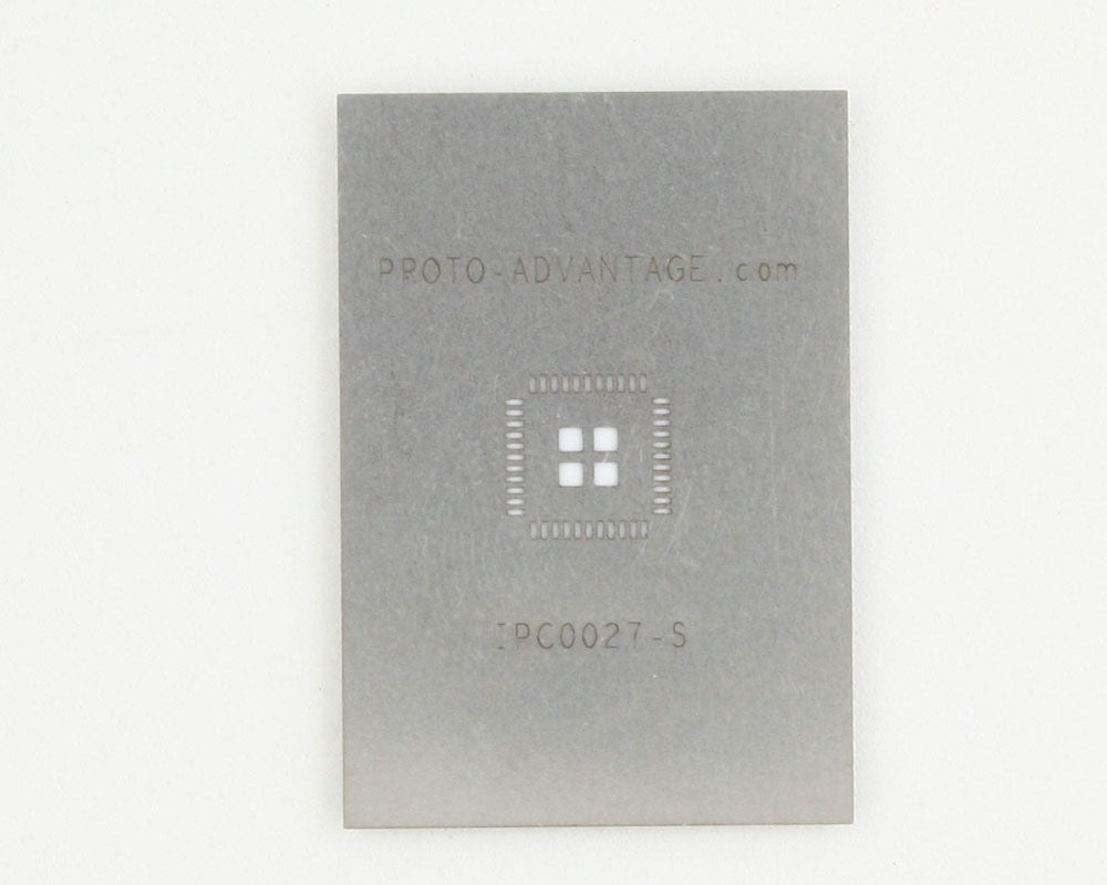 QFN-44 (0.5 mm pitch, 7 x 7 mm body, 3.3 x 3.3 mm pad) Stainless Steel Stencil