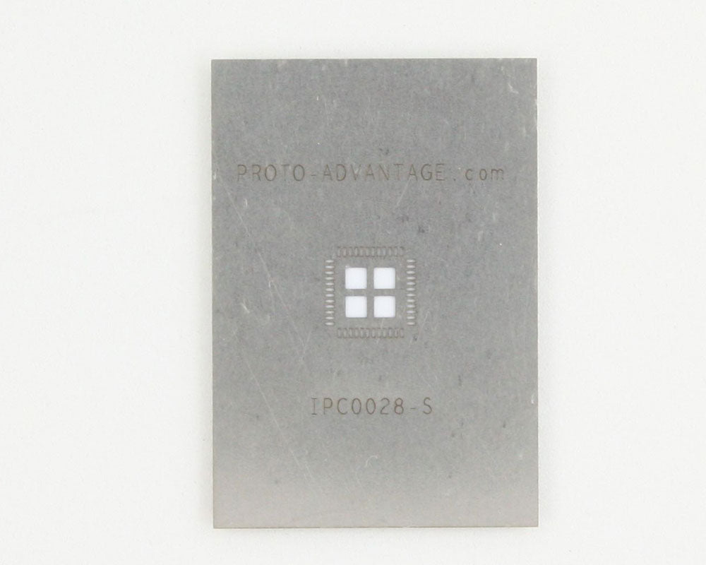 QFN-48 (0.4 mm pitch, 6 x 6 mm body, 4.4 x 4.4 mm pad) Stainless Steel Stencil