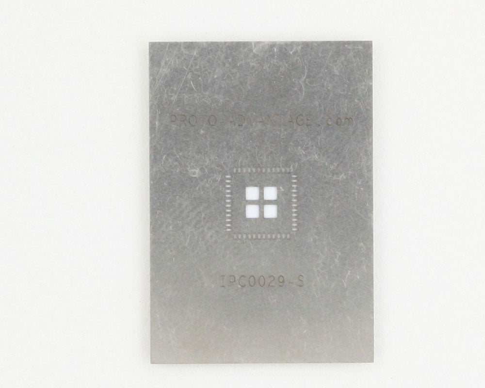 QFN-48 (0.5 mm pitch, 7 x 7 mm body, 4 x 4 mm pad) Stainless Steel Stencil
