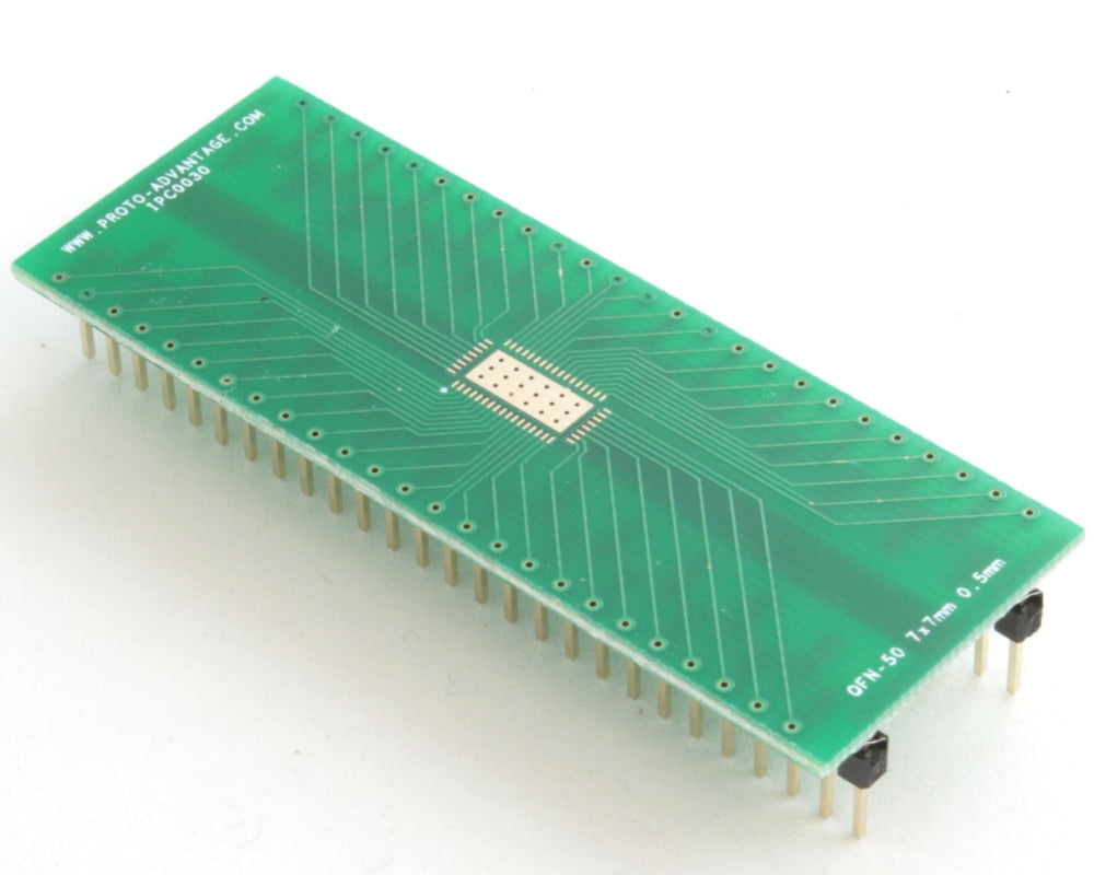 QFN-50 to DIP-54 SMT Adapter (0.5 mm pitch, 5 x 10 mm body, 3.3 x 8.1 mm pad)