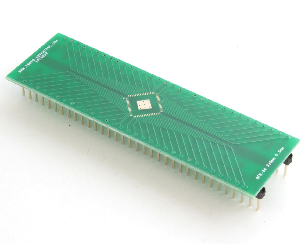 QFN-64 to DIP-68 SMT Adapter (0.5 mm pitch, 9 x 9 mm body, 3.8 x 3.8 mm pad)