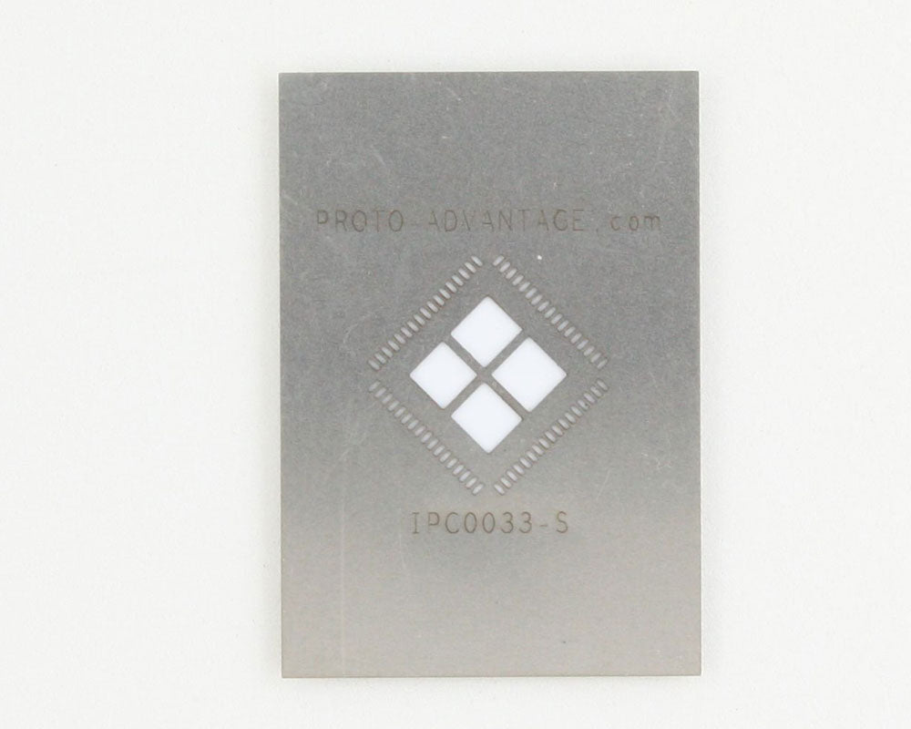 QFN-68 (0.5 mm pitch, 10 x 10 mm body, 7.7 x 7.7 mm pad) Stainless Steel Stencil
