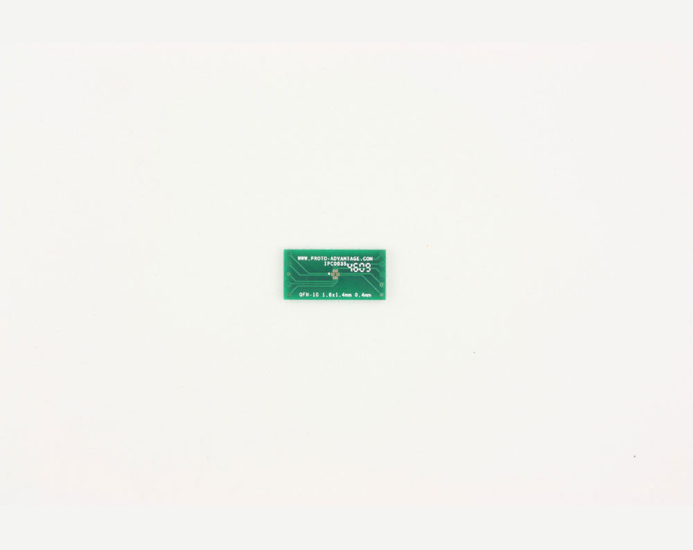 QFN-10 to DIP-10 SMT Adapter (0.4 mm pitch, 1.8 x 1.4 mm body)