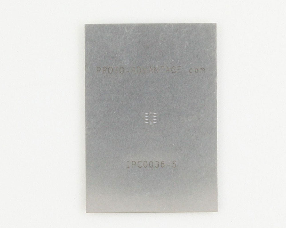 QFN-10 (0.5 mm pitch, 2.1 x 1.6 mm body) Stainless Steel Stencil