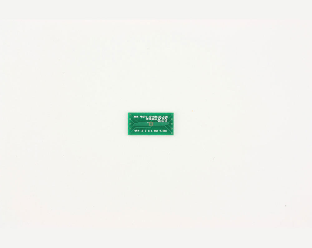 QFN-10 to DIP-10 SMT Adapter (0.5 mm pitch, 2.1 x 1.6 mm body)
