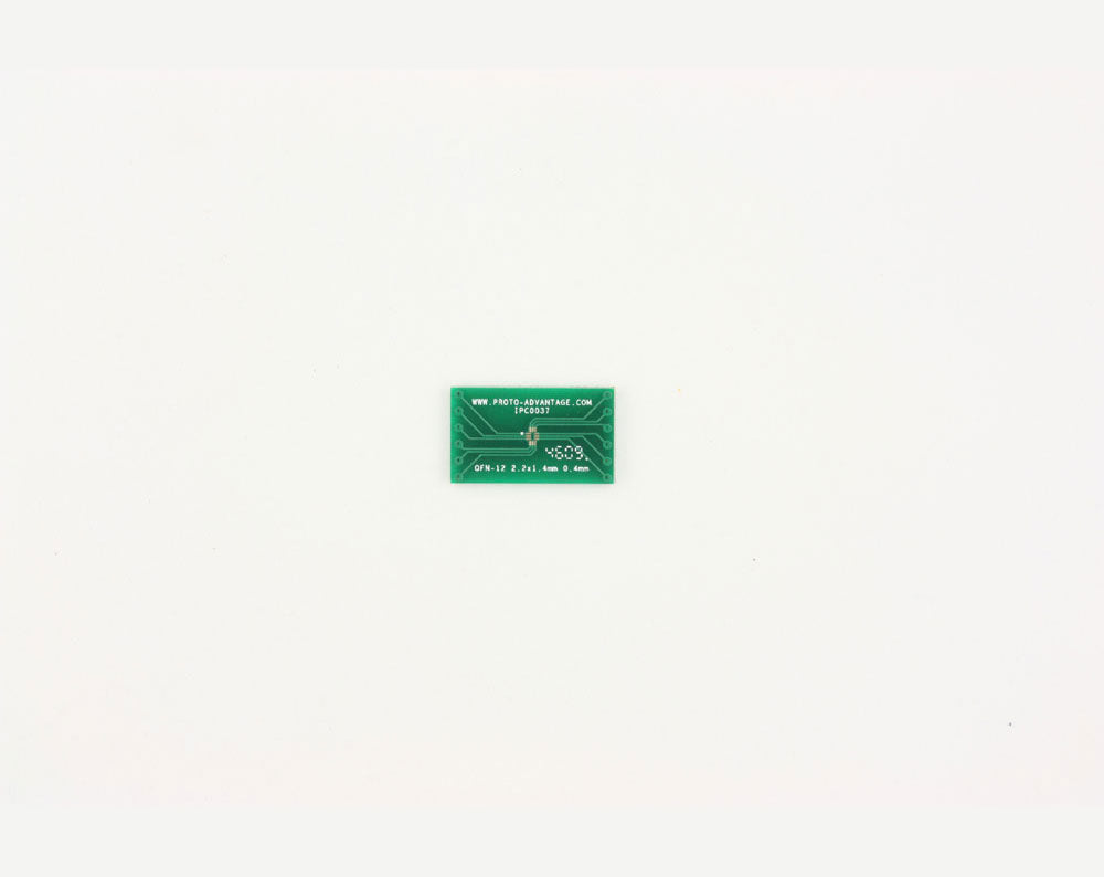 QFN-12 to DIP-12 SMT Adapter (0.4 mm pitch, 2.2 x 1.4 mm body)