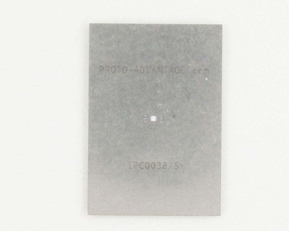 QFN-12 (0.5 mm pitch, 3 x 3 mm body, 1.7 x 1.7 mm pad) Stainless Steel Stencil