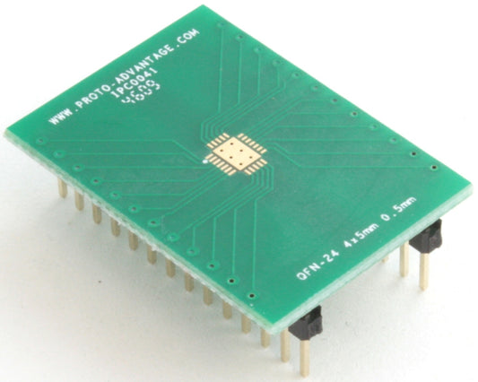 QFN-24 to DIP-28 SMT Adapter (0.5 mm pitch, 4 x 5 mm body, 2.65 x 3.65 mm pad)