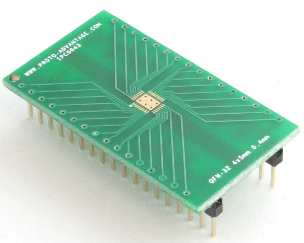 QFN-32 to DIP-36 SMT Adapter (0.4 mm pitch, 4 x 5 mm body, 2.5 x 3.5 mm pad)