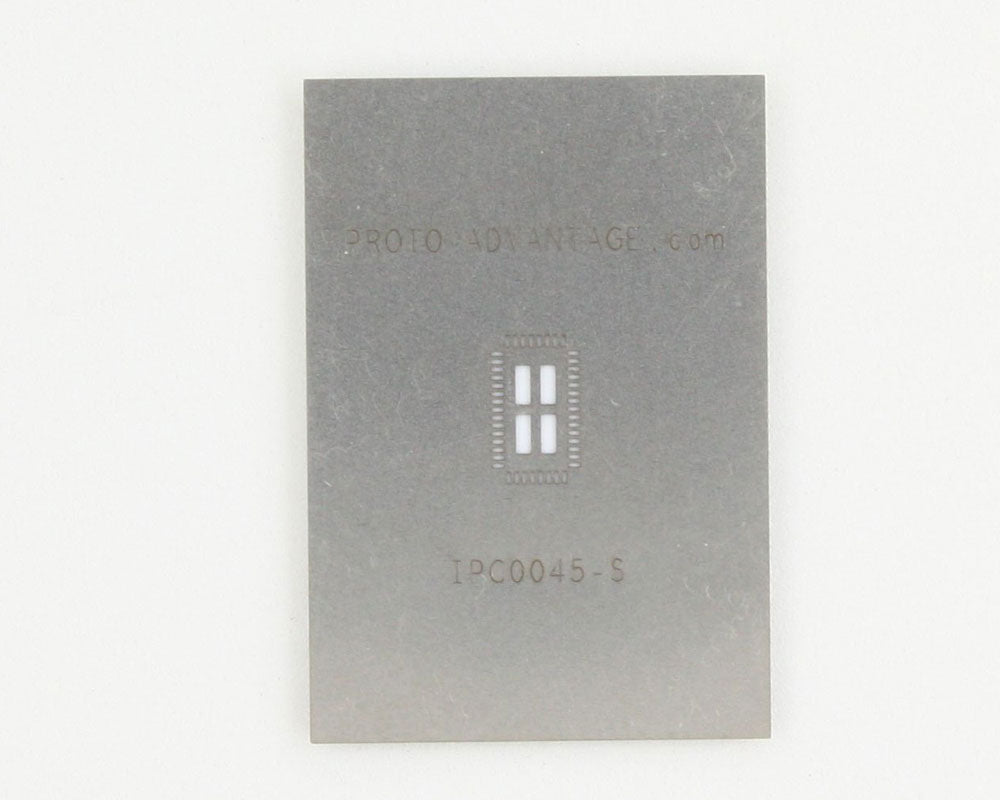 QFN-46 (0.4 mm pitch, 4 x 7 mm body, 2.5 x 5.5 mm pad) Stainless Steel Stencil