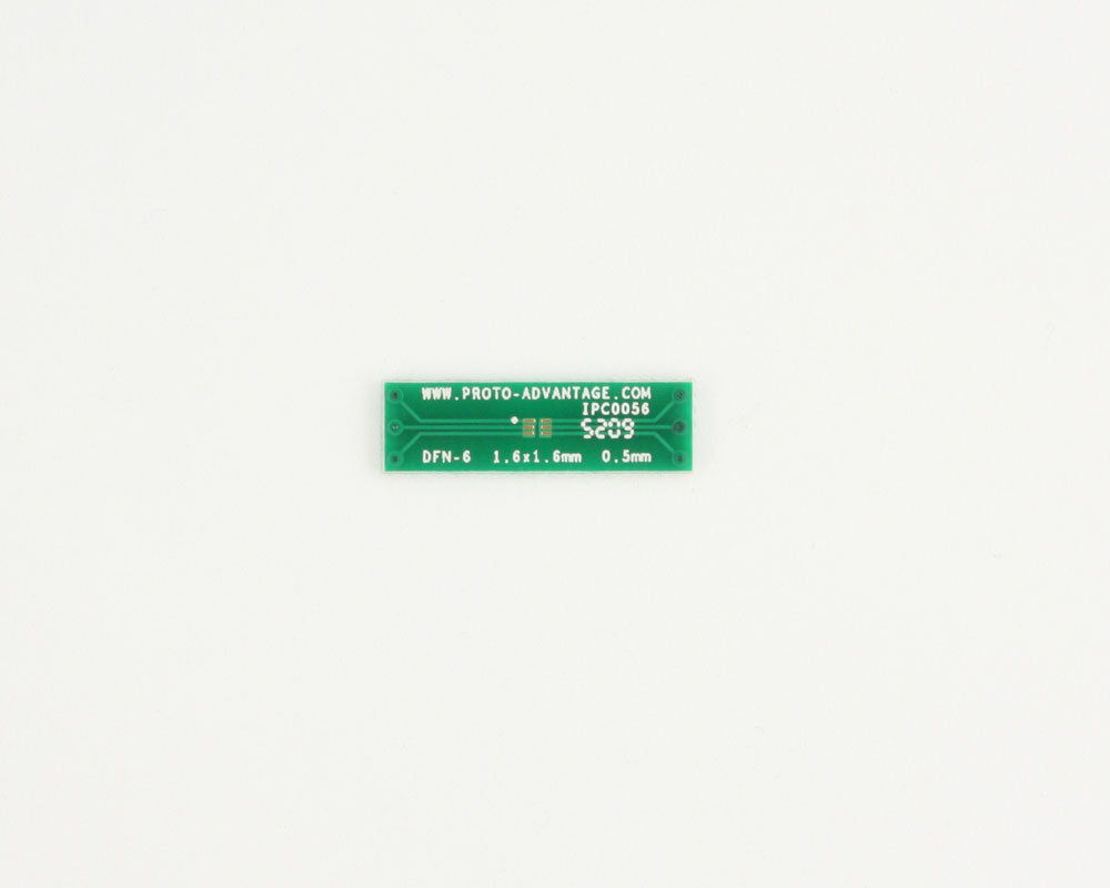 DFN-6 to DIP-6 SMT Adapter (0.5 mm pitch, 1.6 x 1.6 mm body)