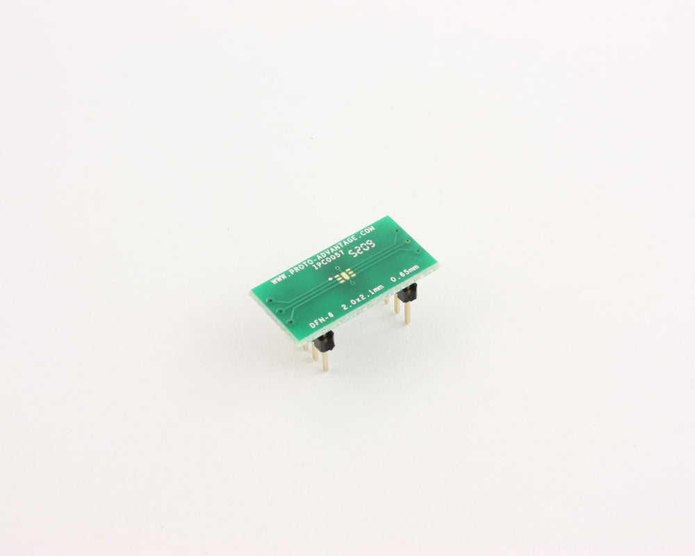 DFN-6 to DIP-10 SMT Adapter (0.65 mm pitch, 2.0 x 2.1 mm body)