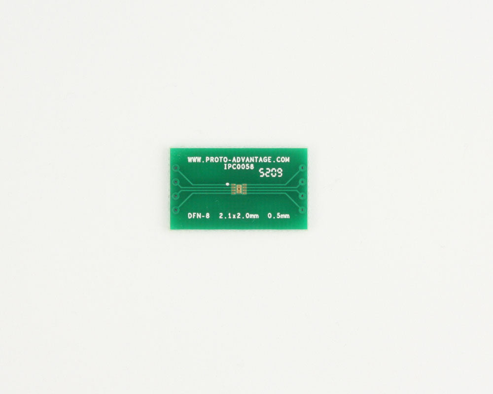 DFN-8 to DIP-12 SMT Adapter (0.5 mm pitch, 2.1 x 2.0 mm body)