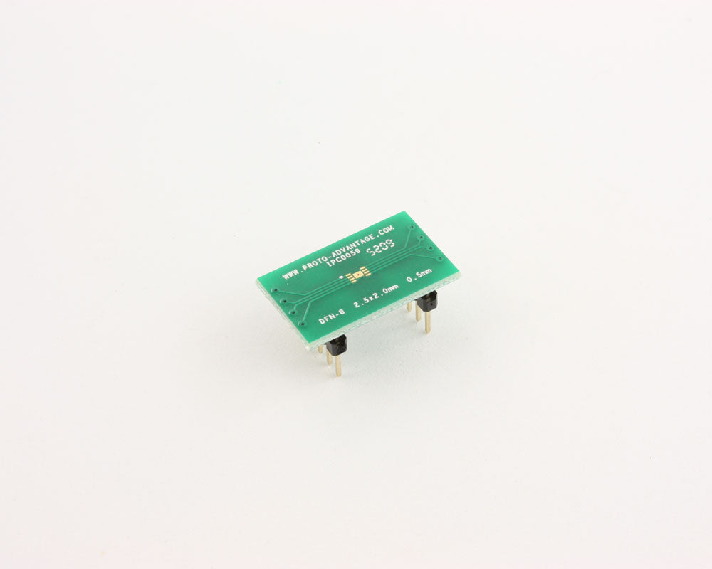 DFN-8 to DIP-12 SMT Adapter (0.5 mm pitch, 2.5 x 2.0 mm body)