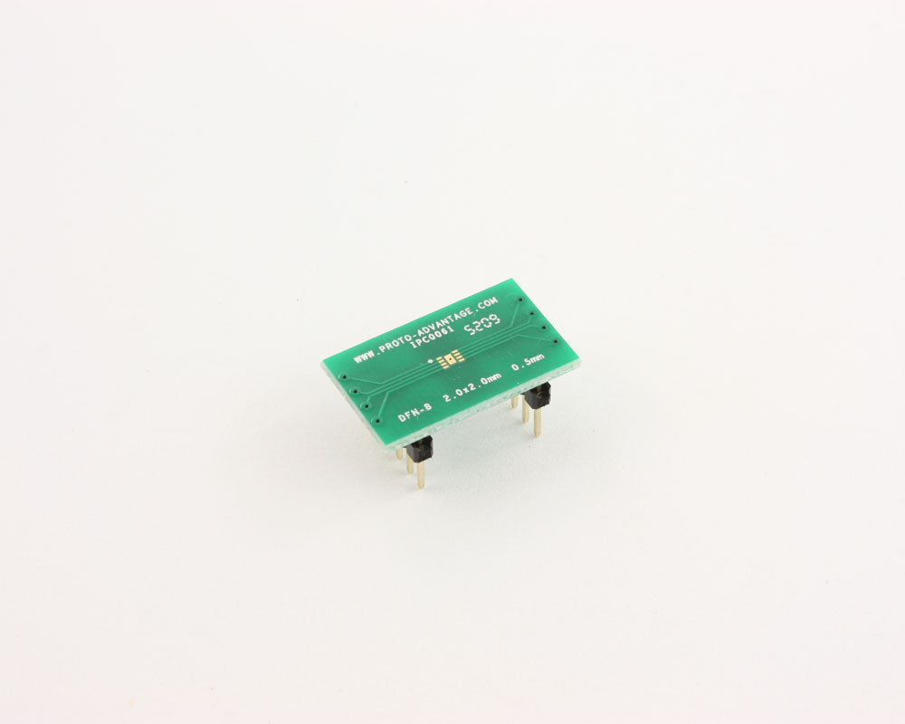 DFN-8 to DIP-12 SMT Adapter (0.5 mm pitch, 2.0 x 2.0 mm body)
