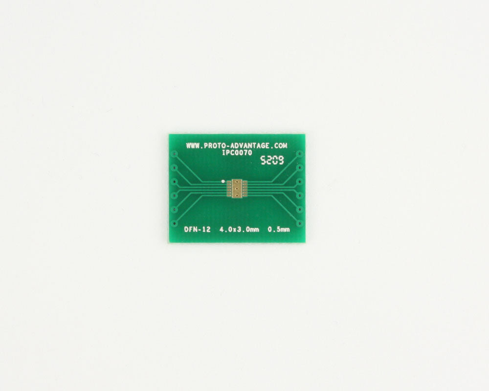 DFN-12 to DIP-16 SMT Adapter (0.5 mm pitch, 4.0 x 3.0 mm body)