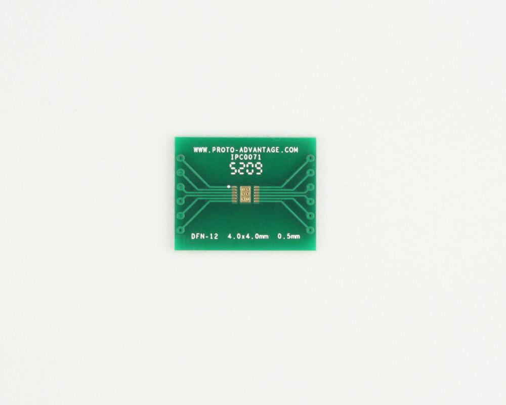 DFN-12 to DIP-16 SMT Adapter (0.5 mm pitch, 4.0 x 4.0 mm body)