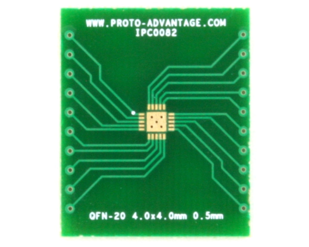QFN-20 to DIP-24 SMT Adapter (0.5 mm pitch, 4.0 x 4.0 mm body, 2.5 x 2.5 mm pad)