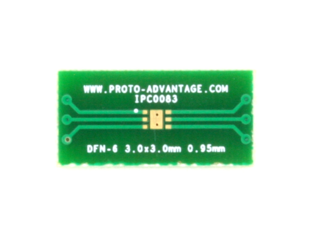 DFN-6 to DIP-10 SMT Adapter (0.95 mm pitch, 3.0 x 3.0 mm body)